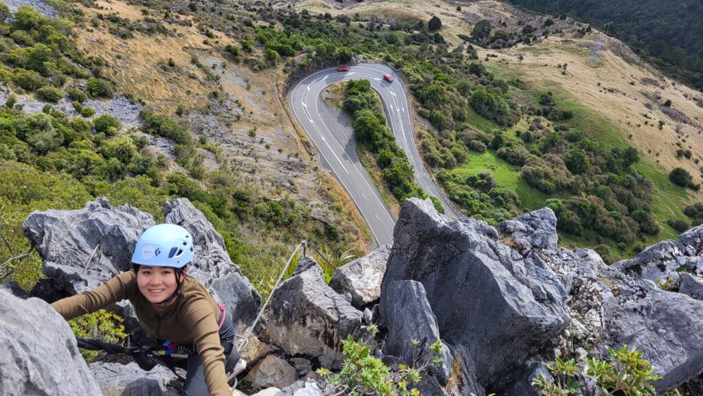 Takaka Hill via ferrata climbing, New Zealand.