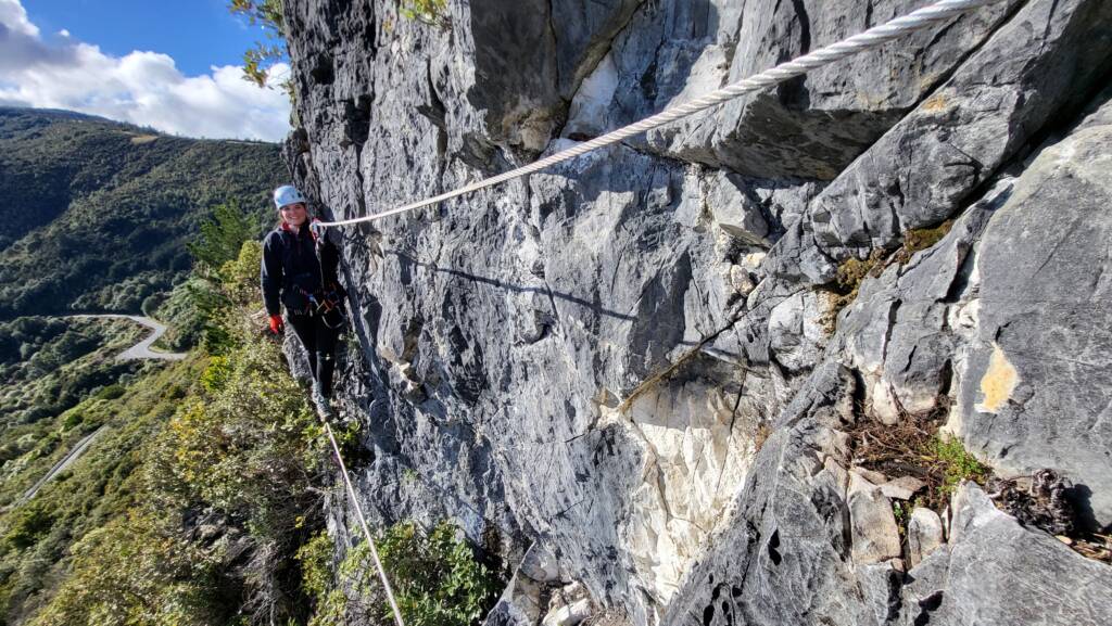 Takaka Hill via ferrata climbing, New Zealand